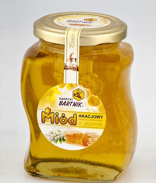 Miód akacjowy z&nbsp;woskowym plastrem