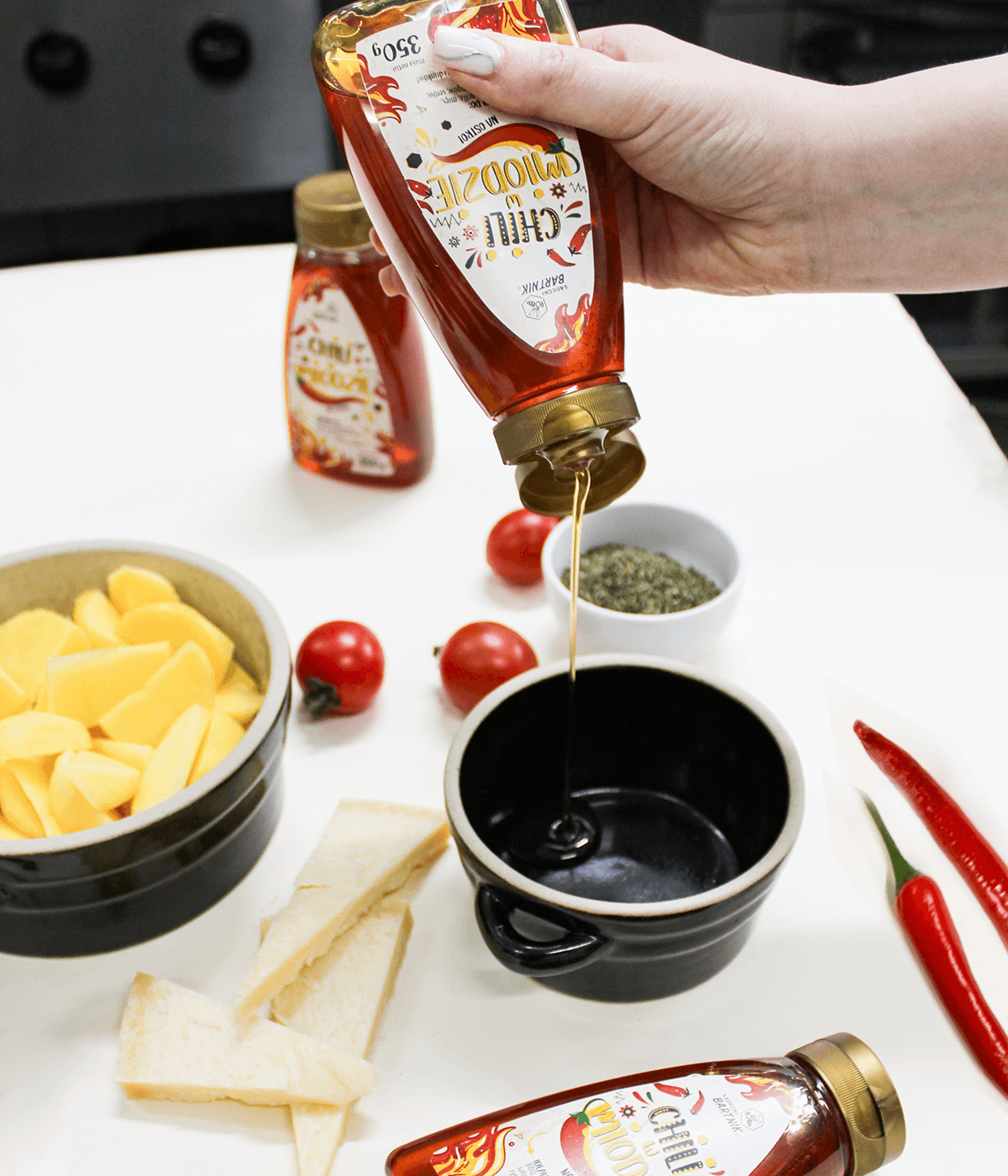 Pieczone ziemniaczki z miodem i parmezanem