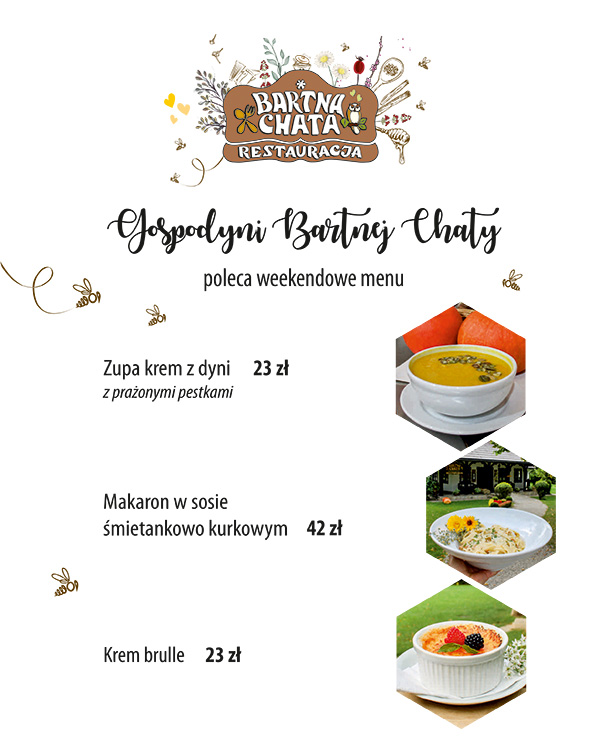 menu restauracja bartna chata