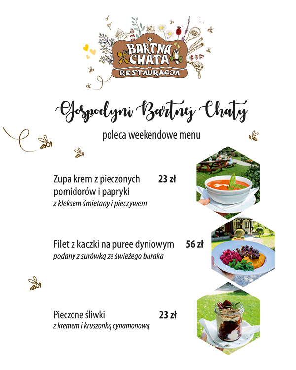 menu restauracja bartna chata